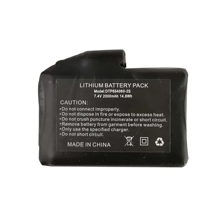 DTP654060-2s 7.4V 2000mah 2100mah Battery for Heated Jacket 
